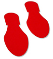 Floor Tape - Red Foot Print, Pack of 50