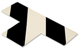 Floor Tape - T, White with Black, 9-in. x 6-in. x 3-in., Box of 100