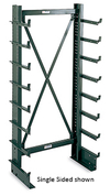 Cantilever Rack - Double-Sided, 3' Brace Width, 76"H, (28) 12" Arms, Light Duty - 250 lbs. arm cap.