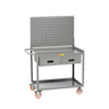 Portable Workstation - 24" x 48" - 2 Drawers - Louvered Panel