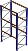 Seismic Pallet Rack Starter Section, 144"H x 48"D x 144"W, 6250 lbs. Cap., 3 Beam Levels