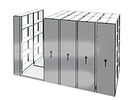 Mobile Aisle  Shelving System, 156"L x 72"W - 5 Shelves
