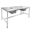 Cannabis Trim Table with Stainless Steel Top - I-frame with 2 holes for collection