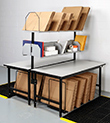 Back-to-Back Packing Workstations, 68w x 66d x 29 to 36h