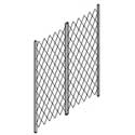 Retractable Folding Gate, Double, 10' - 12' W, 6' 6" Collapsed Ht, 6' Expanded Ht