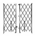 Retractable Folding Gate, Double, 12' - 14' W, 8' 6" Collapsed Ht, 8' Expanded Ht