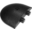 Speed Bump End Cap (single) - 9"L x 12"W x 2-1/4"H, Black, Recycled Rubber
