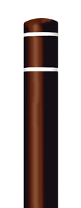 Brown Bollard Cover with White Contrast Stripe - Fits 60"H x 7"Dia. Post