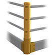 Corner Post for Flexible Handrail with Ground Barrier