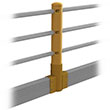 Middle Post for Flexible Handrail with Ground Barrier