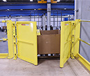 Pallet Access Gate for Mezzanines - Solid Door, Yellow, 60" Opening