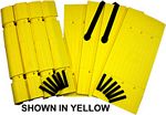 Parking Column Protector - Black Kit: 4 Corners, 4 Planks, Yellow Straps