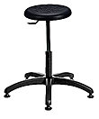 Polyurethane Work Stool with Round Seat - 16.5" - 21.5"H adjustable, 5-leg ABS Plastic Base