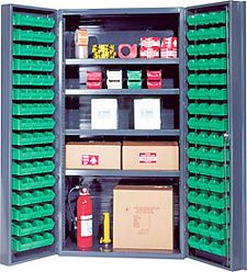 Bin Cabinet - 36"W x 24"D x 72"H w/ 4 Shelves & 96 Bins