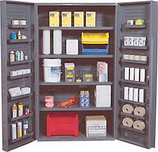 Storage Cabinet - 48"W x 24"D x 78"H w/ 4 Shelves & 14 Door Shelves