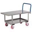 Ergonomic Platform Truck - 30" x 60" Steel Deck w/ Flush Edges, Lower Shelf, Poly Wheels