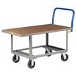 Ergonomic Platform Truck - 24" x 48" Hardboard Deck w/ Flush Edges, Open Base, Rubber Wheels
