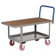 Ergonomic Platform Truck - 24" x 48" Hardboard Deck w/ Flush Edges, Lower Shelf, Poly Wheels