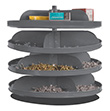 Rotabin Shelving, 17" dia x 17-3/8"h, 4 shelves, 16 compartments