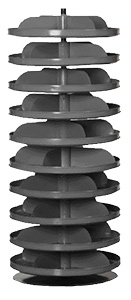 Rotabin Shelving, 17" dia x 41-3/8"h, 10 shelves, 40 compartments
