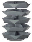 Rotabin Shelving, 44" dia x 57-1/2"h, 5 shelves, 25 compartments