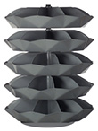 Rotabin Shelving, 44" dia x 57-1/2"h, 5 shelves, 50 compartments