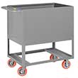 4-Sided Solid Box Truck - Raised Platform, 30" x 48" Deck, 6" Poly Casters