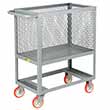 4-Sided Mesh Box Truck - Raised Platform, 18" x 32" Deck, 5" Poly Casters