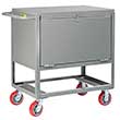 4-Sided Solid Box Truck - Raised Platform with Gate & Lid, 24" x 48" Deck, 6" Poly Casters