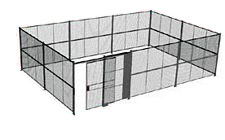 4-Wall Welded Wire Security Cage, No Ceiling, 30'8" x 20'6" x 10'5-1/4" with 5' Sliding Gate