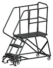Mobile Work Platform with Serrated Tread - 3 Step, 24" x 36" Platform, 30" Platform Height