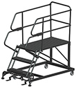 Mobile Work Platform with Serrated Tread - 3 Step, 36" x 48" Platform, 30" Platform Height
