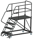 Mobile Work Platform with Serrated Tread - 4 Step, 24" x 48" Platform, 40" Platform Height