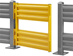 Swinging Safety Gate for Steel Guard Rail - Double Rail 48" W x 41.5" H