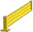 9ft. W x 18 in. H Steel Guard Rail - Single High Adder