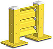 1ft. W x 18 in. H Steel Guard Rail - Single High Starter