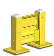 Lift-Out Steel Guard Rail - Single High Starter at 12 inch Post centers