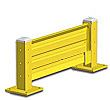 Lift-Out Steel Guard Rail - Single High Starter at 36 inch Post centers