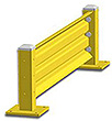 4ft. W x 18 in. H Steel Guard Rail - Single High Starter