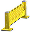 Lift-Out Steel Guard Rail - Single High Starter at 72 inch Post centers