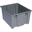 Stack & Nest Tote - 19-1/2"L x 15-1/2"W x 13"H, 1.7 Cubic Feet - Carton of 6