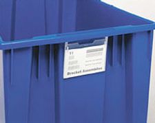 Clear Label Holder for Stack & Nest Totes - 3" x 5", Carton of 6