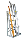 Vertical Bar Storage Rack - Floor-mounted, Zinc-plated, 36"W x 24"D x 72"H, 2,000 lbs. Capacity