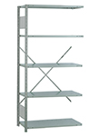 Open Steel Industrial Shelving - 36" W x 18" D x 75" H, 5-Shelf Adder, 800 lbs. cap. per shelf