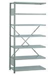 Open Steel Industrial Shelving - 36" W x 12" D x 75" H, 7-Shelf Adder, 750 lbs. cap. per shelf