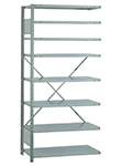Open Steel Industrial Shelving - 36" W x 18" D x 75" H, 8-Shelf Adder, 800 lbs. cap. per shelf