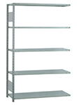 Open Steel Industrial Shelving - 48" W x 24" D x 87" H, 5-Shelf Adder, 600 lbs. cap. per shelf