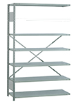 Open Steel Industrial Shelving - 48" W x 12" D x 87" H, 6-Shelf Adder, 550 lbs. cap. per shelf