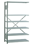 Open Steel Industrial Shelving - 42" W x 24" D x 87" H, 6-Shelf Adder, 650 lbs. cap. per shelf