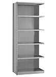 Closed Steel Industrial Shelving - 36" W x 18" D x 75" H, 6-Shelf Adder, 800 lbs. cap. per shelf